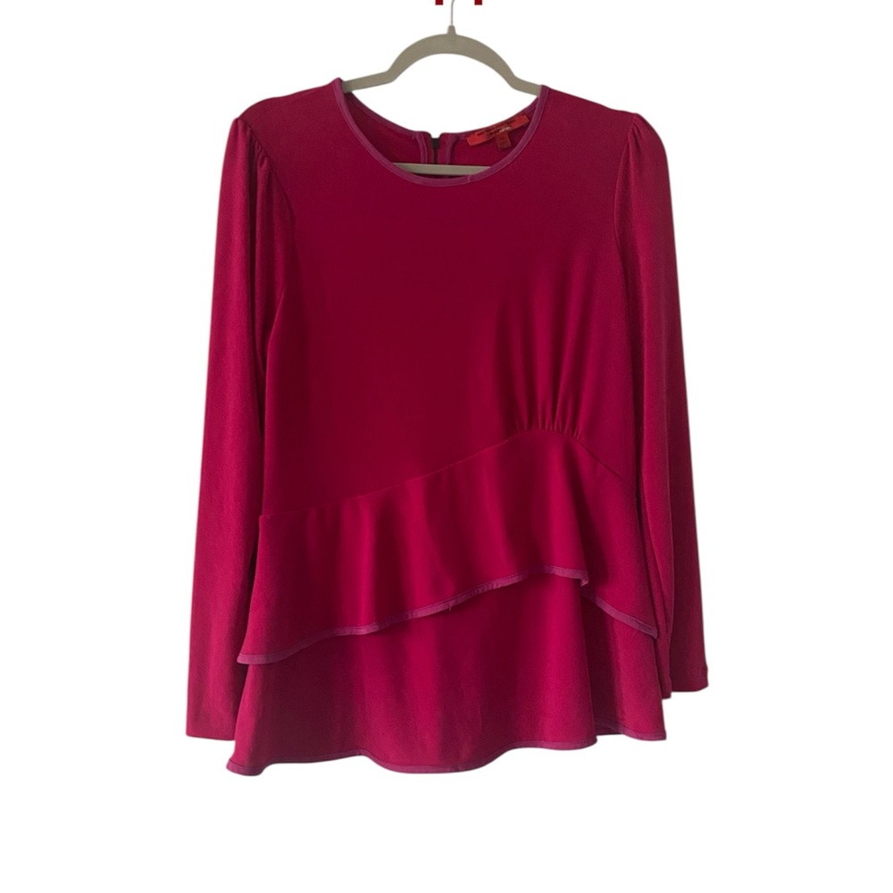 Narciso Rodriguez Red Peplum Blouse